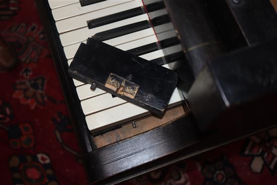 An early 20th century chinoiserie lacquer Challen baby grand piano